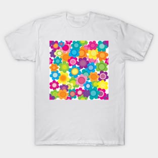 Jeweltone Seamless Flower Pattern T-Shirt